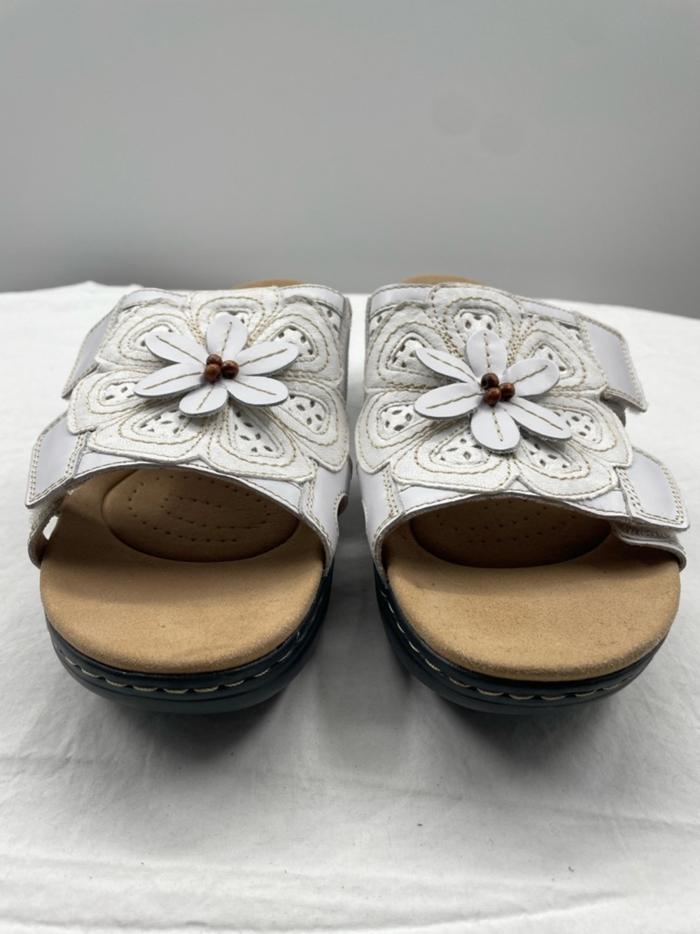 NEW! Clarks Merliah Belle Leather Wedge Sandals. 10M. - Picture 5 of 16